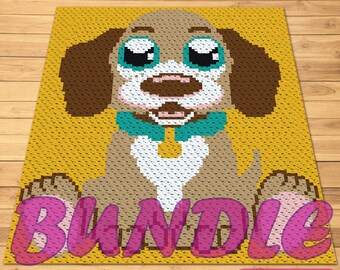 Crochet Dog Pattern, C2C Crochet Blanket Pattern, Crochet Pillow Pattern, Crochet Dog Blanket, Animal Blanket Pattern, C2C Graphgan Pattern