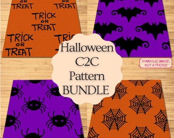 Crochet Spider Pattern BUNDLE, Seamless Crochet Pattern, Corner to Corner Crochet Blanket Pattern, C2C Crochet Afghan Pattern, Crochet Graph