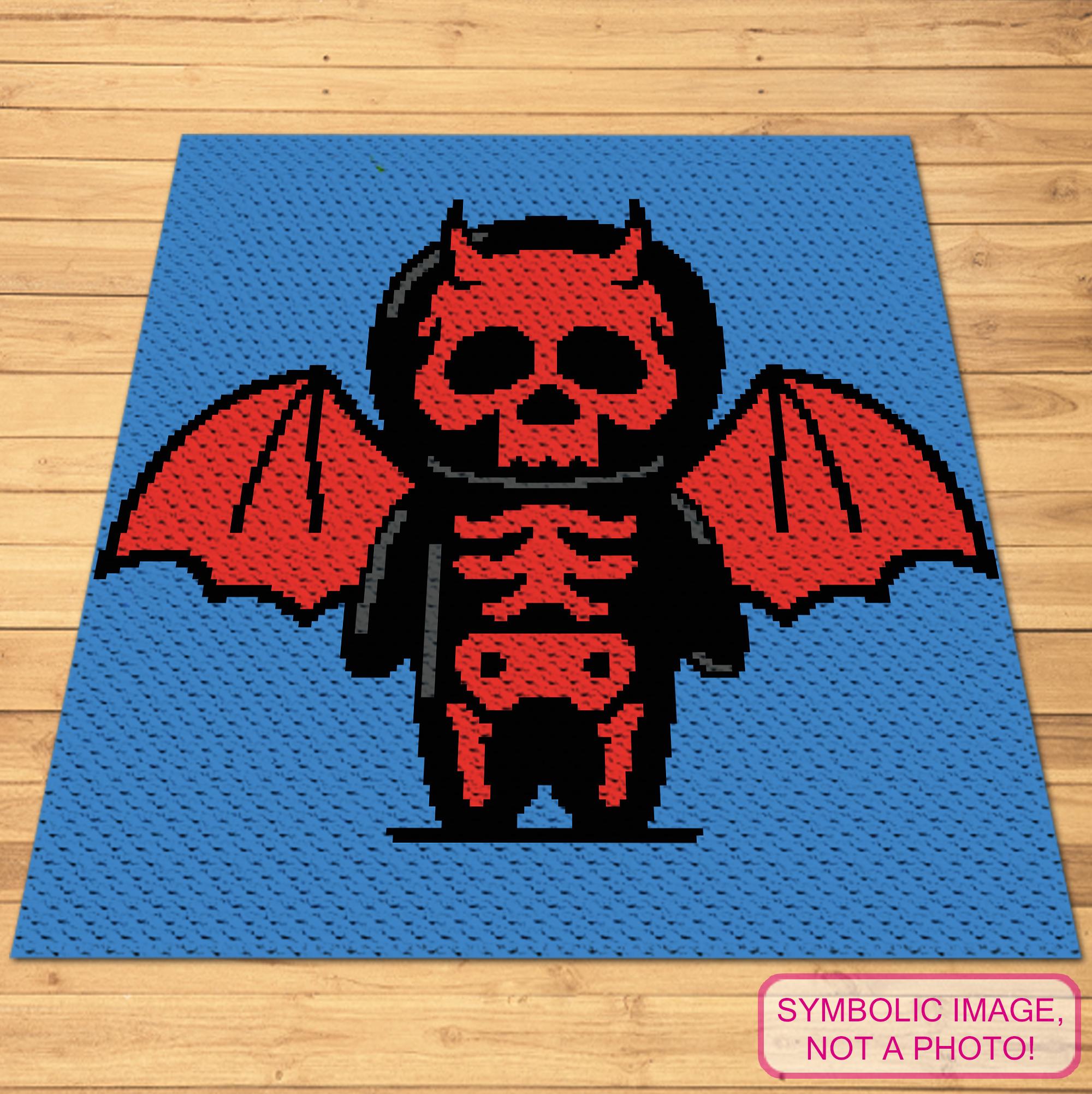 Crochet Skeleton Pattern C2C Crochet Skull Blanket