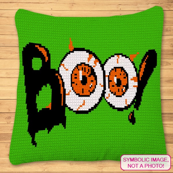 Halloween Crochet Pattern, Crochet Eyeball, Crochet Pillow Pattern, Halloween Crochet Blanket