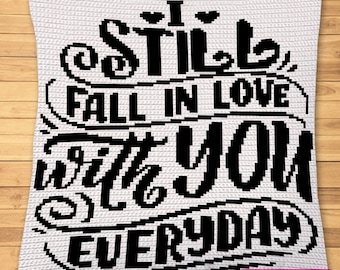 Crochet Love, Crochet Wedding Blanket Pattern, Crochet Pillow Pattern, Crochet Valentine Pattern, Crochet Graphgan Pattern, Crochet Quote