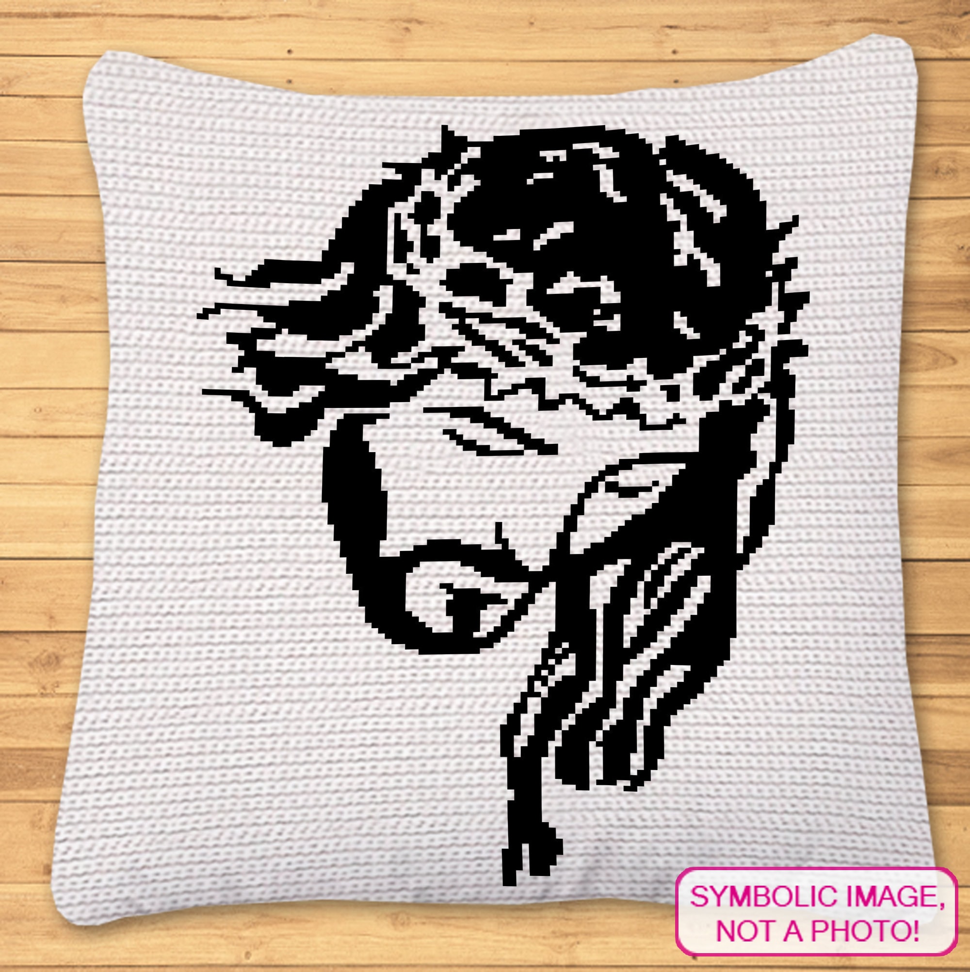 Crochet Jesus Pattern, Easter Crochet Pattern, Easter Crochet Pillow Pattern, Tapestry Crochet Blanket Pattern, Christian Crochet Pattern