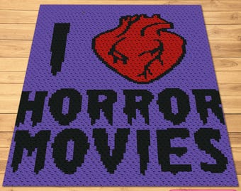 Horror Crochet Pattern - C2C Crochet Afghan Pattern with Written Instructions, Creepy Crochet Pattern, Scary Crochet Pattern
