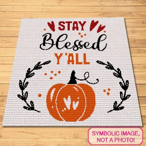 Thanksgiving Crochet Pattern - Tapestry Crochet Blanket Pattern, and Crochet Pillow Pattern - Fall Crochet Decor