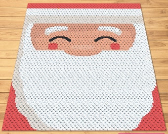 C2C Christmas Blanket Pattern, Christmas Crochet Santa Pattern, Crochet Santa Claus, C2C Graphgan Pattern with Written Instructions