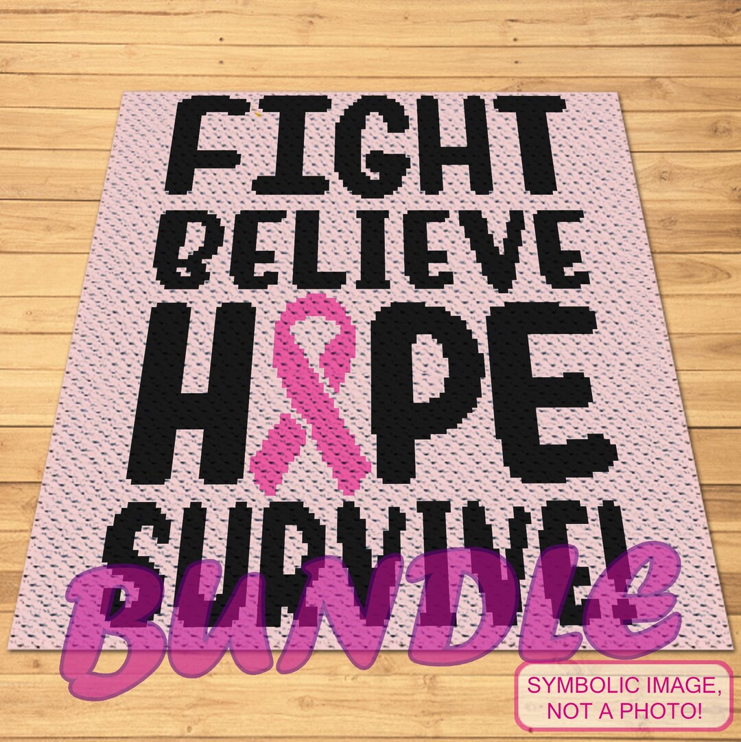 Cancer Crochet Pattern BUNDLE - Pink Ribbon C2C Crochet Blanket Pattern ...