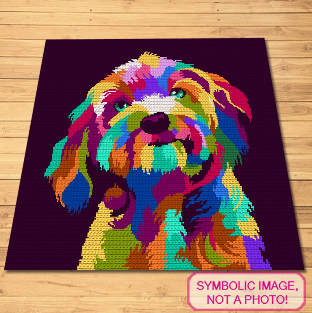 Dog Graphgan Patterns Crochet Dog Pattern, Colorful Crochet Pattern, Dog Crochet Blanket ...