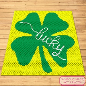 Crochet Clover Pattern - C2C Graphgan Pattern with Written Instructions - St. Patricks Day Crochet Pattern, Crochet Flower Pattern
