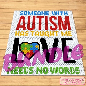 Crochet Autism - C2C Crochet Puzzle Blanket Pattern and Crochet Pillow Pattern. You get Both with Written Instructions.