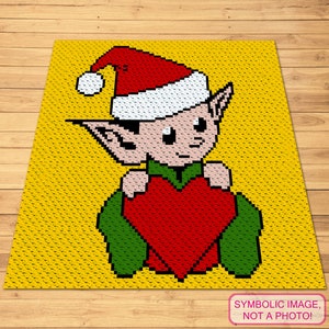 Christmas Crochet Elf Pattern - C2C Christmas Blanket Pattern with Written Instructions, Christmas Afghan Pattern