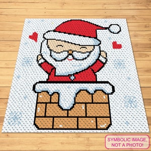 C2C Christmas Blanket Pattern, Christmas Crochet Santa Pattern, Crochet Santa Claus, C2C Graphgan Pattern with Written Instructions