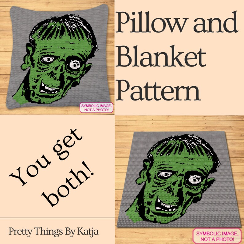 Crochet Zombie Halloween Pillow Pattern Halloween Crochet Blanket Crochet Graphgan Pattern