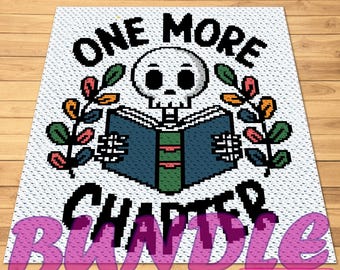 Crochet Skeleton Pattern BUNDLE, C2C Crochet Blanket Pattern, Crochet Pillow Pattern, Crochet School, Crochet Goth, Crochet Gift for Reader