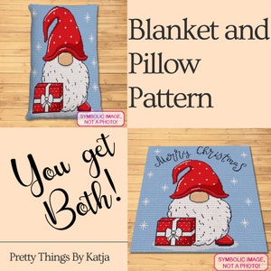 Christmas Crochet Pattern BUNDLE - Tapestry Crochet Blanket Pattern, Crochet Pillow Pattern, Crochet Gnome Pattern, Crochet Winter Patterns