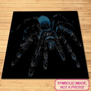 Crochet Spider Pattern, Tapestry Crochet Blanket Pattern, Crochet Graphgan Pattern, Crochet Animal Pattern, Crochet Tarantula