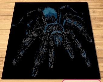 Crochet Spider Pattern, Tapestry Crochet Blanket Pattern, Crochet Graphgan Pattern, Crochet Animal Pattern, Crochet Tarantula