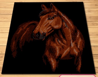 Modello cavallo all&#39;uncinetto, modello coperta all&#39;uncinetto arazzo, modello Graphgan all&#39;uncinetto, modello animale all&#39;uncinetto, modelli afghani all&#39;uncinetto PDF