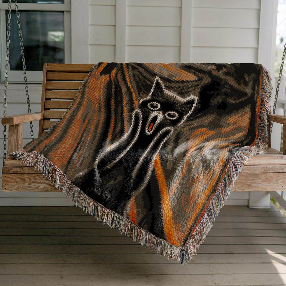 Crochet Cat Pattern, Crochet Scream Painting, Tapestry Crochet Pattern ...