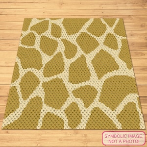 Crochet Giraffe Print - C2C Crochet Afghan -  Crochet Animal Pattern with Written Instructions, Safari Crochet Pattern, Corner To Corner