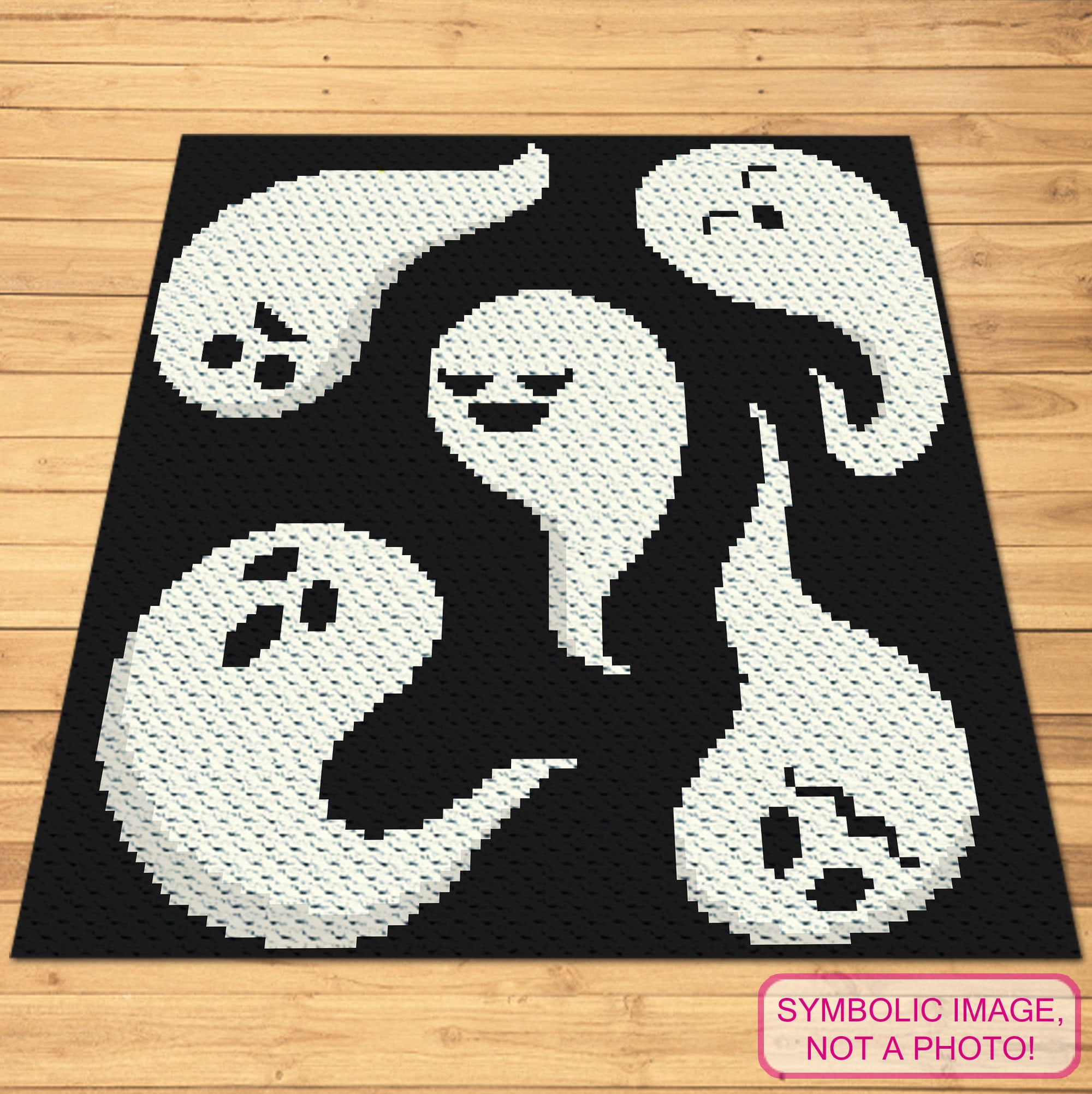 Crochet Ghost Halloween C2C Crochet Blanket Pattern | Etsy
