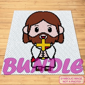 Modèle de Jésus au crochet, modèle Afghan C2C, modèle de Pâques au Crochet, modèle d'oreiller au Crochet de Pâques, modèle de Noël au Crochet