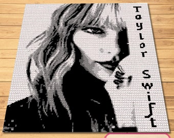 Crochet Celebrity Taylor Swift, Crochet Afghan Pattern, Crochet Music Pattern, Crochet Afghan Blanket Pattern, Crochet Graphghan Pattern