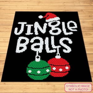 Crochet Christmas Pattern, C2C Crochet Blanket Pattern, Crochet Graphgan Pattern, Corner to Corner Blanket, Christmas Balls