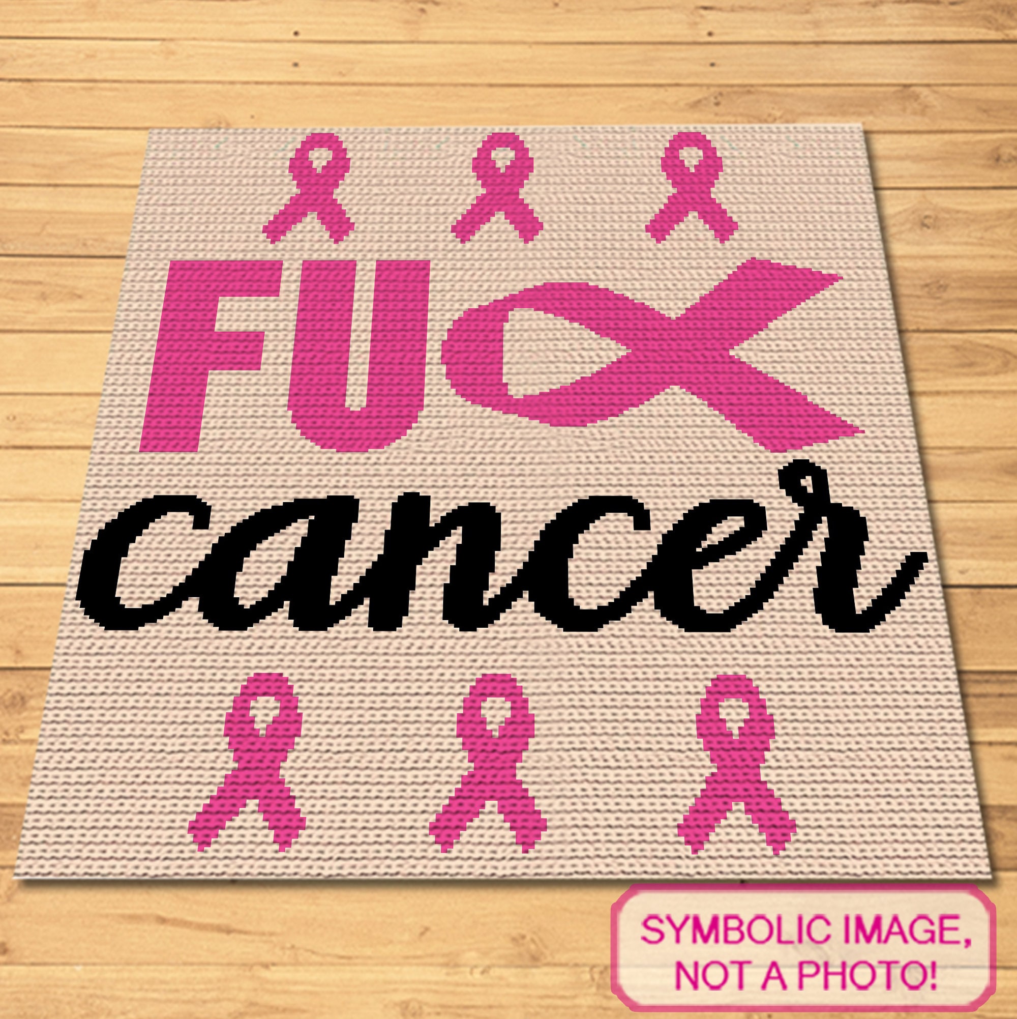 Pattern Crochet Blanket Cancer Ribbons 