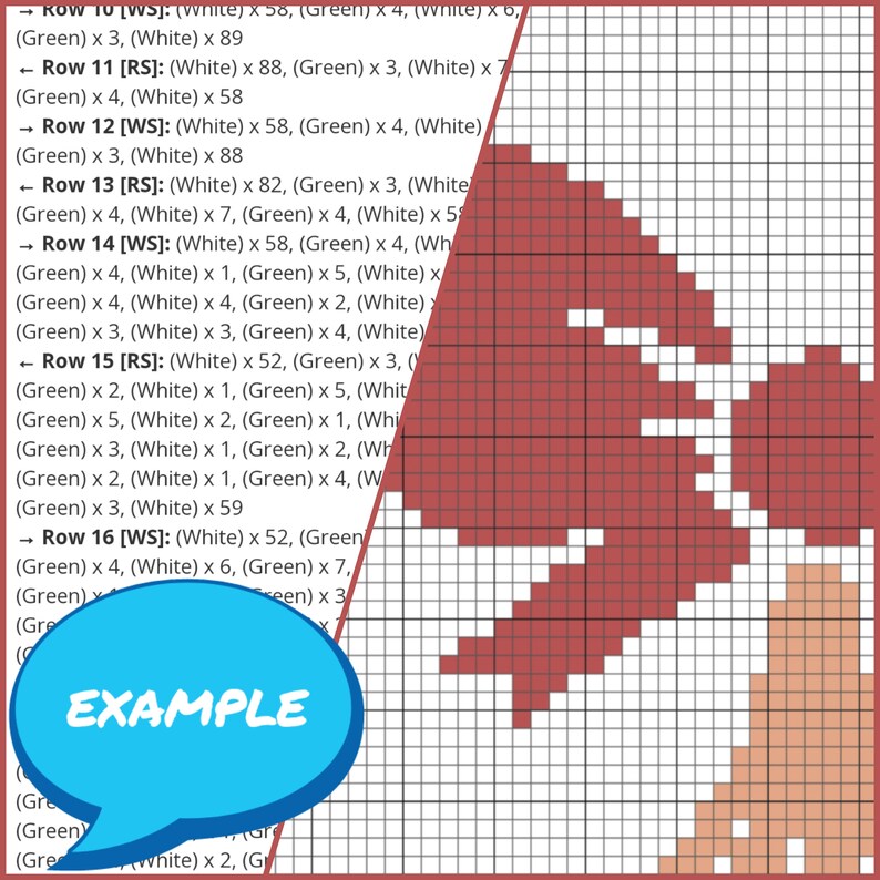 May include: A red and orange geometric pattern on a white grid. The pattern is made up of squares and rectangles. The pattern is a design for cross-stitch.