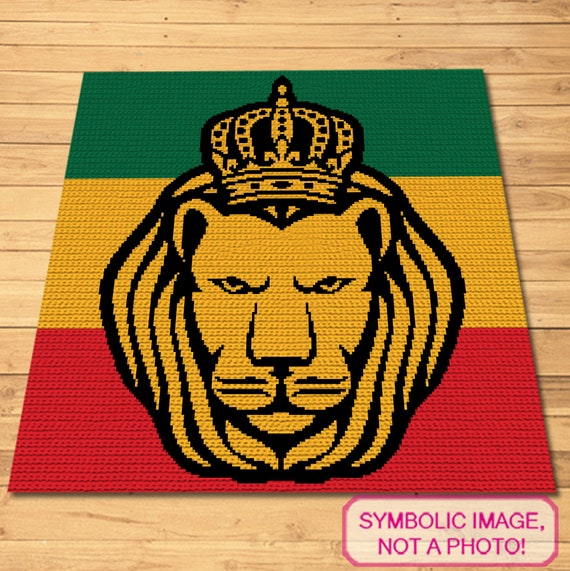 Lion Crochet Pattern Crochet Rasta Lion of Judah Crochet Blanket Pattern Tapestry Crochet Blanket Pattern With Written Instructions Etsy Canada
