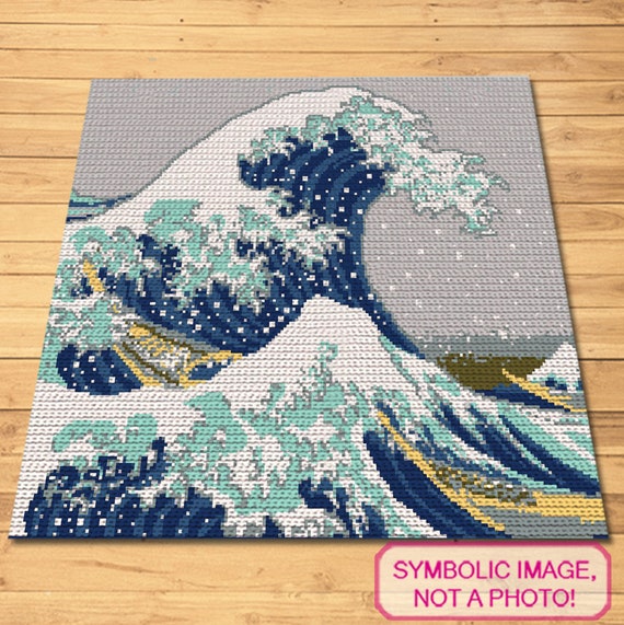 Tapestry Crochet Blanket Pattern Crochet Wave Pattern SC Crochet Pattern Crochet Art Pattern Crochet Painting Crochet Sea Pattern Etsy Canada