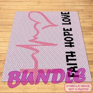 Faith Virkmönster PAKET - Virkmönster för kudde med SC och filtmönster för C2C - båda med skriftliga instruktioner