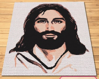 Crochet Jesus Pattern - Tapestry Crochet Blanket Pattern, SC Crochet Pattern, Christian Crochet, Religious Crochet Pattern, Crochet Easter