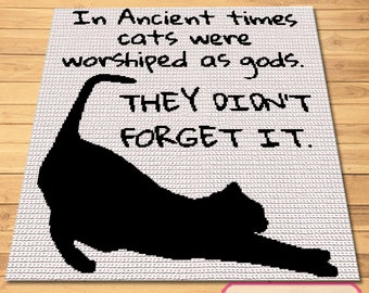 Crochet Cat Pattern, Cat Crochet Blanket Pattern, Crochet Cat Afghan, Crochet Graphgan Pattern Crochet Animal Blanket Pattern