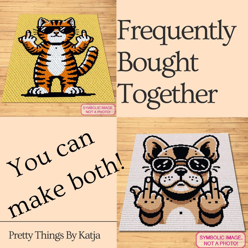 Crochet Orange Cat Pattern, C2C Crochet Pattern, Rude Crochet Pattern ...