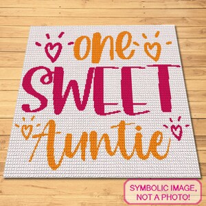 Crochet Family, Crochet Auntie - Tapestry Crochet Blanket Pattern with Written Instructions - Crochet Afghan Pattern, Graphghan