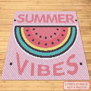 Crochet Watermelon Props, C2C Crochet Blanket Pattern, Corner to Corner Pattern, Crochet Summer Pattern, Crochet Fruit Pattern, C2C Graphgan