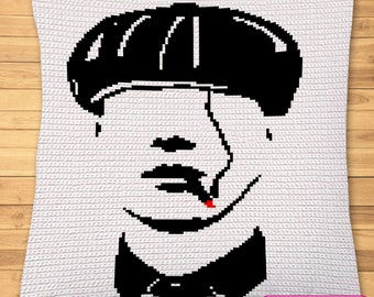 Crochet Movie, Peaky Blinders, Tapestry Crochet Blanket Pattern, Crochet Pillow Pattern, Crochet Portrait Pattern, Crochet Graphgan