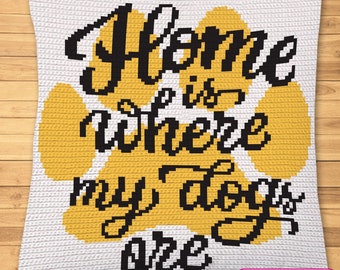 Crochet Dog Graphgan Pattern, Crochet Pillow Pattern, Crochet Dog Blanket Pattern, Tapestry Crochet Blanket Pattern, Crochet Animal Pillow