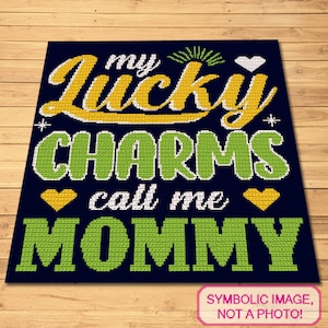 Crochet St Patricks Day Pattern, Crochet Blanket Pattern, Crochet Graphghan Pattern, Crochet Mom Pattern, Irish Crochet Pattern, SC Crochet