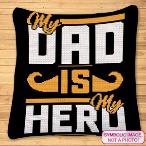 Crochet Superhero Pattern, Tapestry Crochet Blanket Pattern, Crochet Pillow Pattern, Crochet Fathers Day, Crochet Dad Pattern