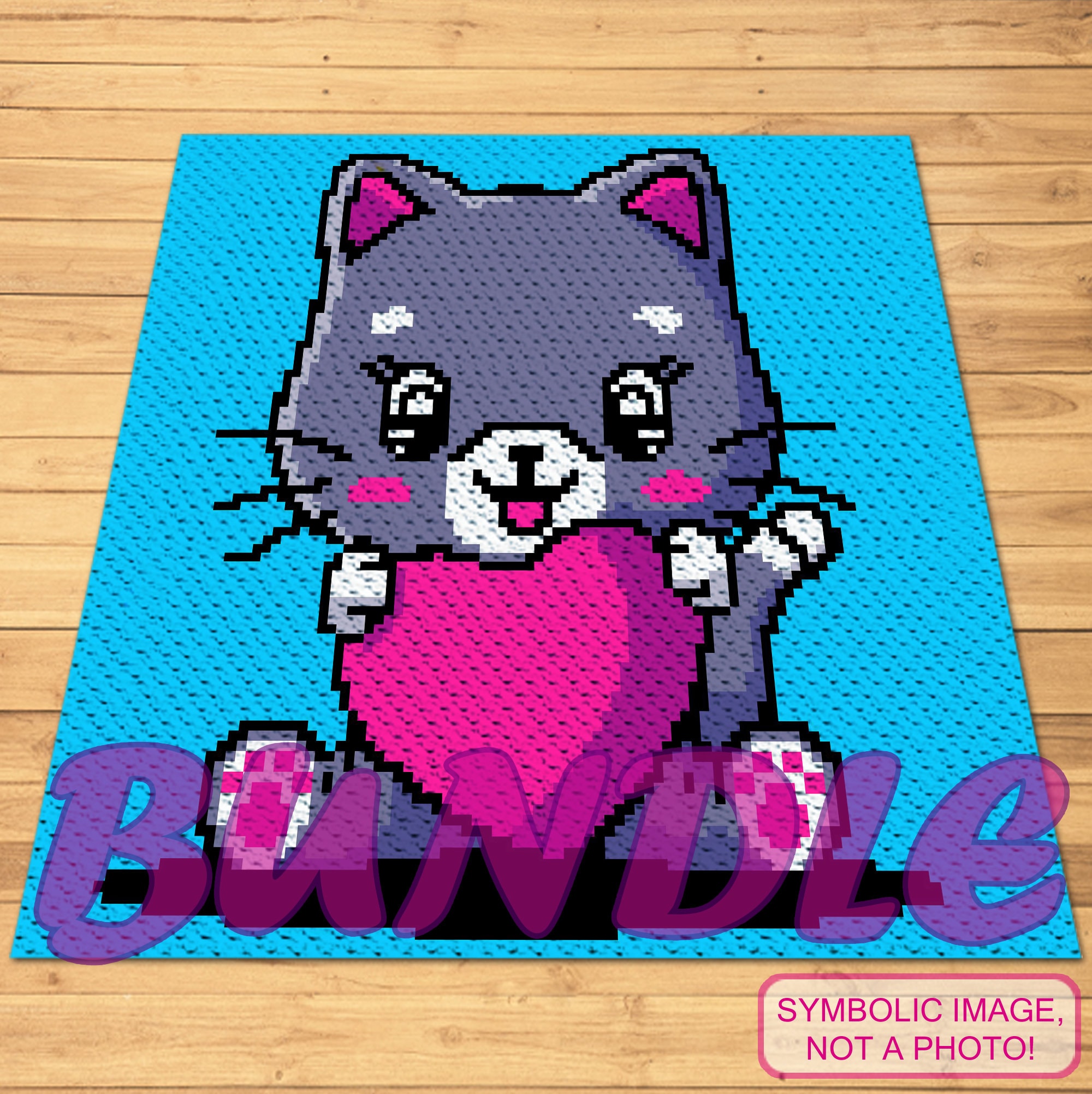 Hello Kitty C2C (Corner to Corner) Square Throw Blanket Graphghan Crochet  Pattern - PDF Download