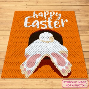 Crochet Easter Bunny, C2C Crochet Afghan, Corner to Corner Blanket Pattern with Written Instructions, Crochet Rabbit Patttern