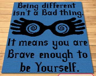 Crochet Luna Lovegood Quote Pattern - Tapestry Crochet Blanket Pattern with Written Instructions, Crochet Movie, Crochet Witch Pattern