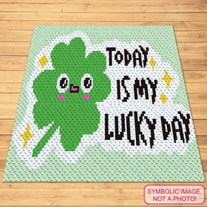 Crochet Clover Pattern - C2C Crochet Blanket Pattern with Written Instructions. St Patricks Day Crochet Pattern, C2C Graphgan Pattern