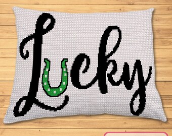 Crochet St Patricks Day Pattern, Crochet Pillow Pattern, Crochet Blanket Pattern, Crochet Graphgan Pattern, Crochet HorseShoe Pattern