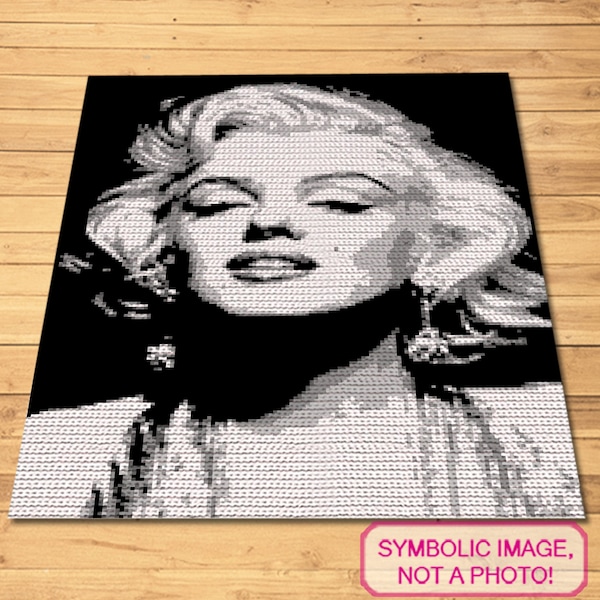 Crochet Marilyn Monroe Pattern - Tapestry Crochet Blanket Pattern, Crochet Afghan Pattern, Crochet Movie Pattern, Crochet Portrait, Graphgan