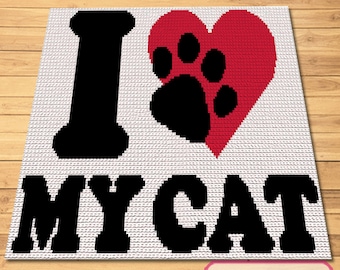 Crochet Cat Pillow, Crochet Cat Blanket Pattern, Crochet Cat Pattern, Cat Afghan