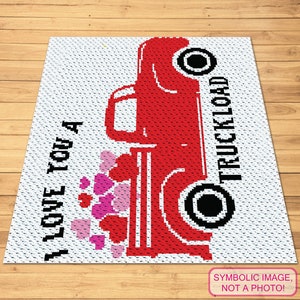 Crochet Truck Pattern, C2C Blanket Pattern with Written Instructions, Crochet Vehicle Pattern, Corner to Corner Blanket Pattern, Graphghan