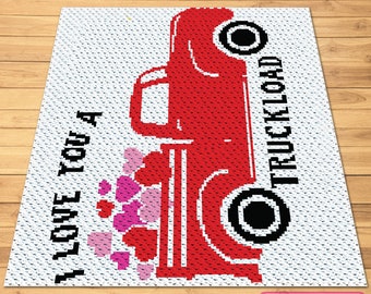 Crochet Truck Pattern, C2C Afghan Pattern, Cute Corchet Pattern, Crochet Vehicle Pattern, Corner to Corner Blanket Pattern, Graphghan